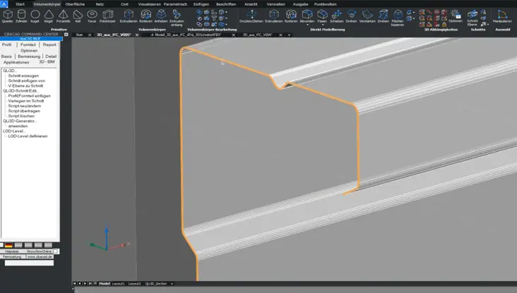 QLi3D: Wand anpassen